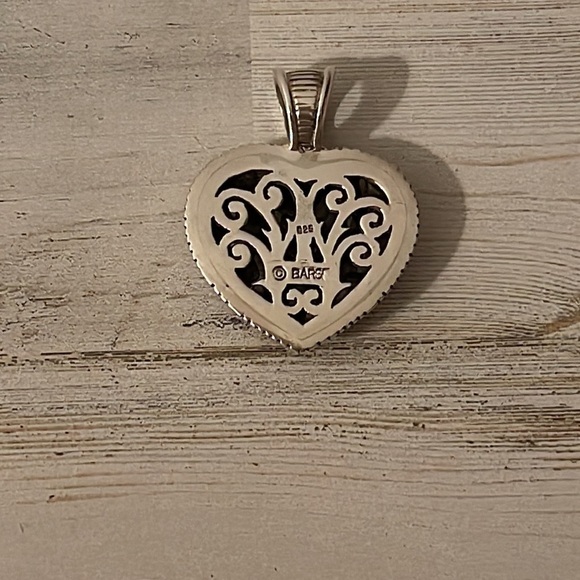 Barse Silver and Turquoise Heart Pendant. - Picture 3 of 4